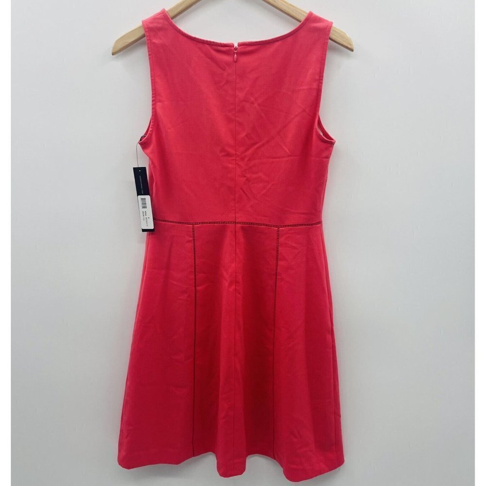 Marc New York by Andrew Marc Womens Size 6 Open Stitch A-Line Dress Pink Orange - Picture 5 of 8